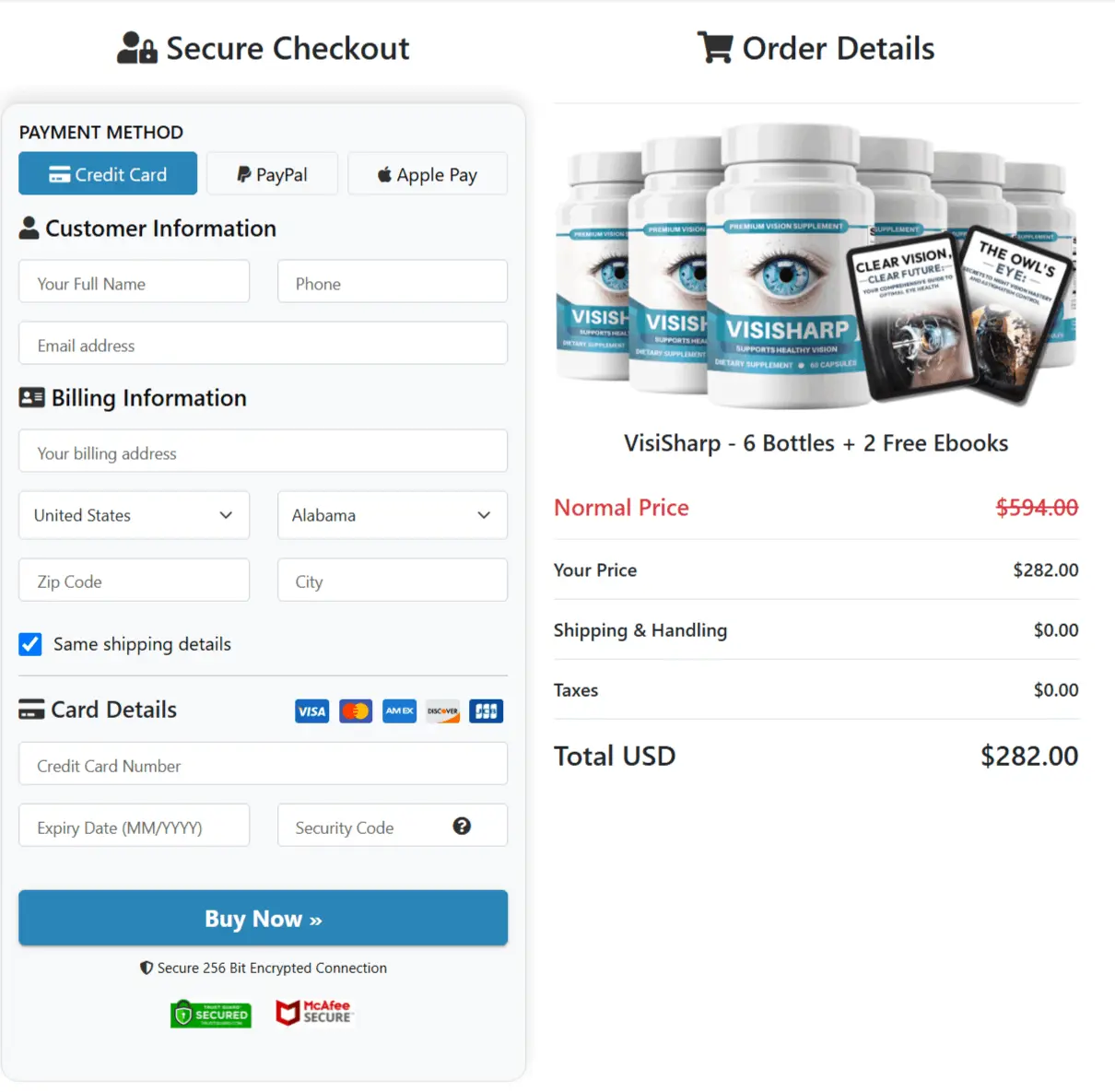 visisharp checkout